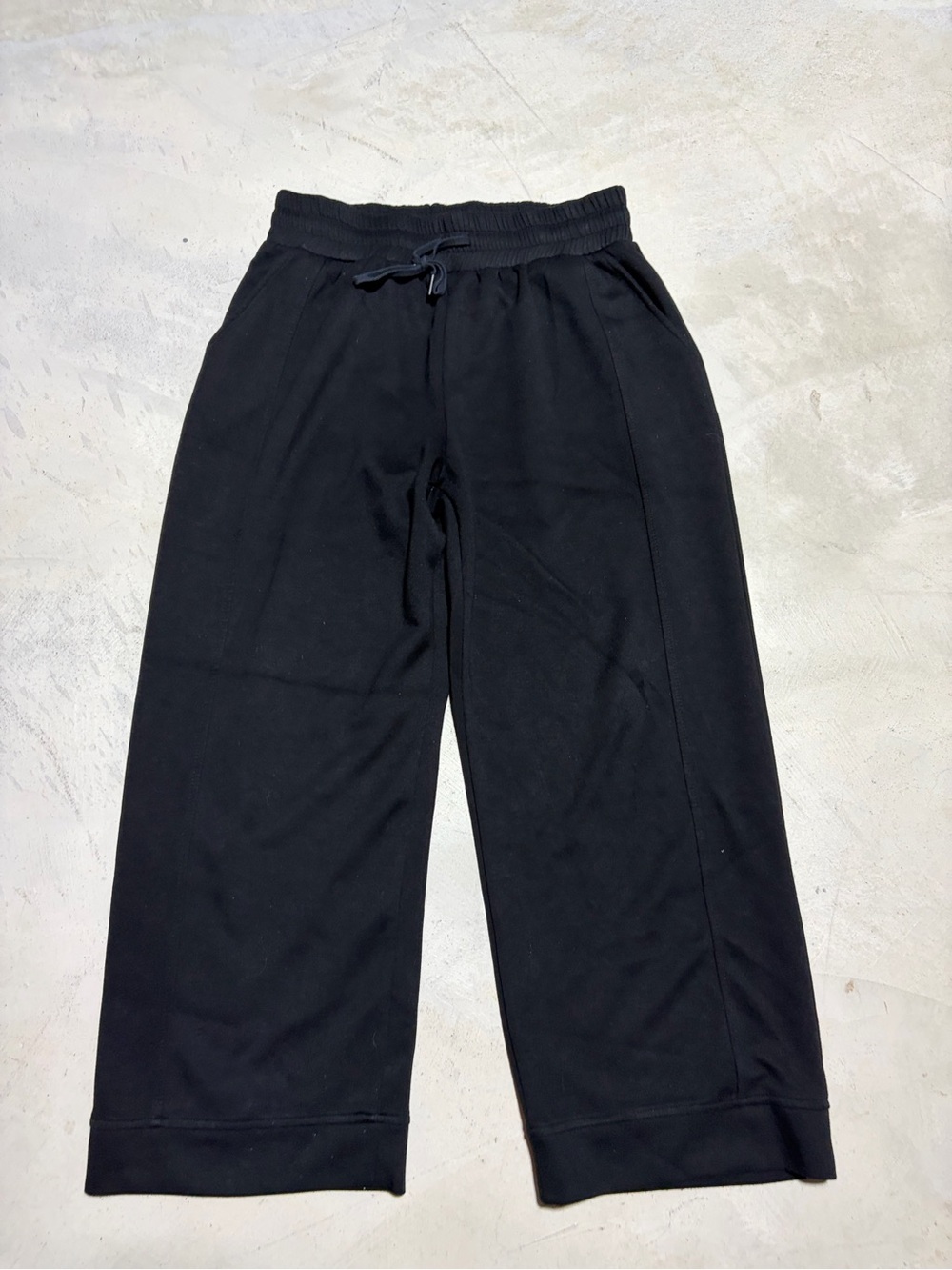 Umgee Black Wide-Leg Pull-On Sweatpants large